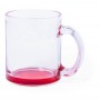 Stiklinis puodelis su spalvotu dugnu