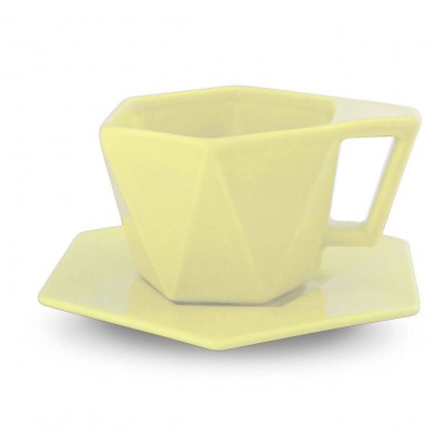 Išskirtinio dizaino puodelis su lėkštute