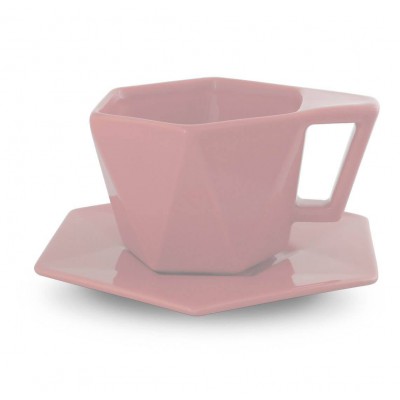 Išskirtinio dizaino puodelis su lėkštute
