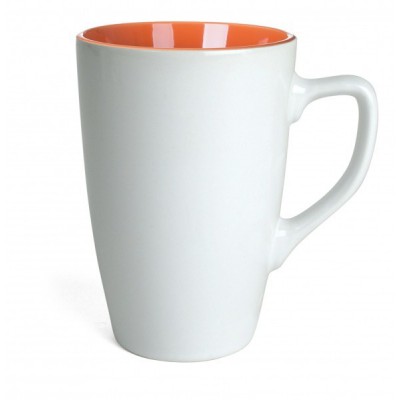Matinis keramikinis reklaminis puodelis DAMA WHITE