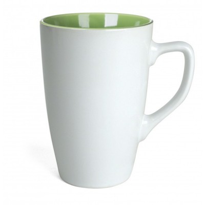 Matinis keramikinis reklaminis puodelis DAMA WHITE