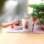 Dekoruotas kalėdinis puodelis ir šaukštelis dėžutėje