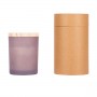 Dekoruota kvapni žvakė su bambukiniu dangteliu ir dėžute