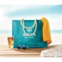 Reklaminis džiuto paplūdimio krepšys AURA su spauda