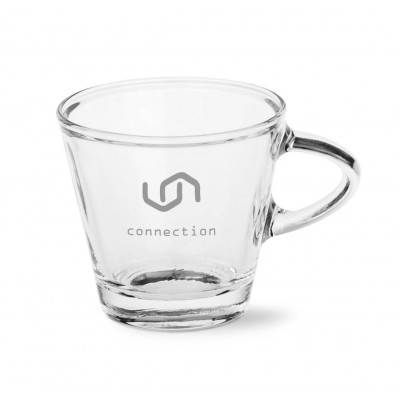 Mažas espresso kavos stiklinis puodelis su Jūsų logotipu