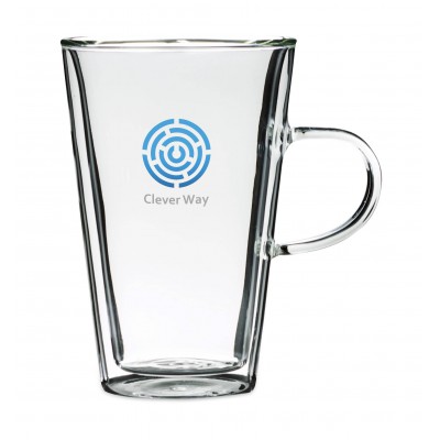 Dvigubo stiklo puodelis su Jūsų įmonės logotipu